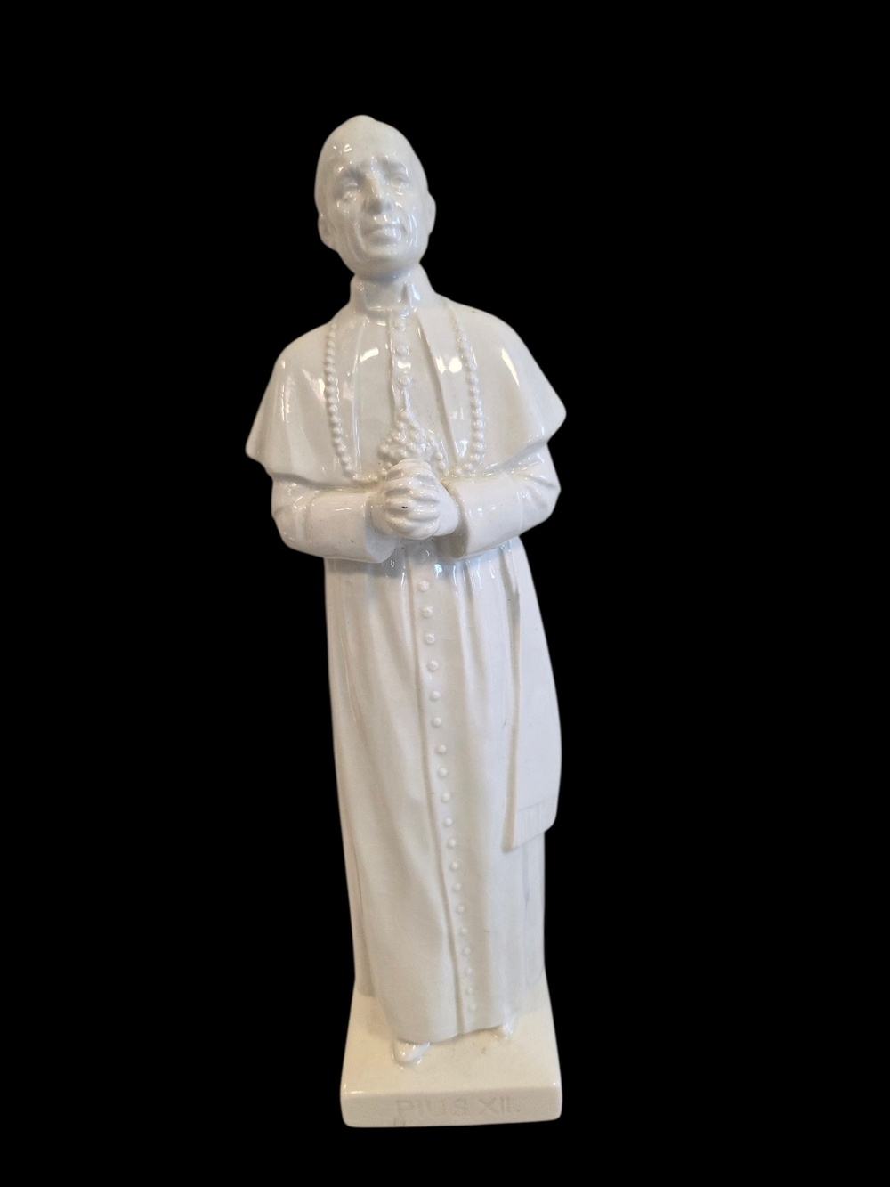 Vintage Sacrart Pope Pius Xll White Ceramic Religious Figurine